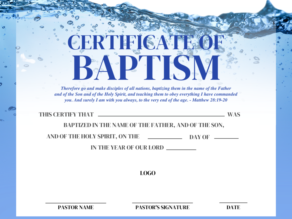 Baptism Certificate