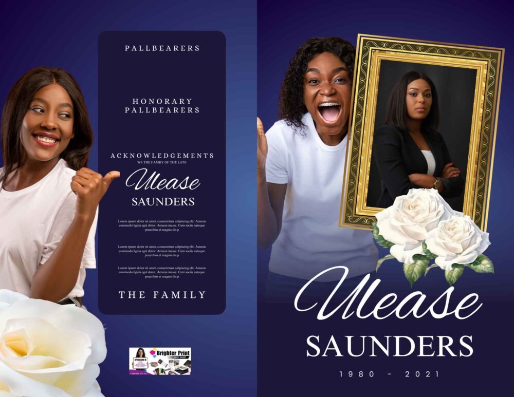 Elegant Blue | BOOKLET Memorial program (8 pages)