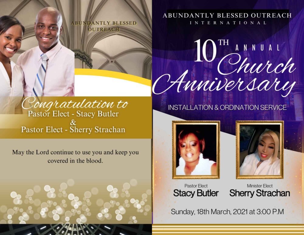 1 Church Anniversary ADDWS | BOOKLET Memorial program (8 pages)
