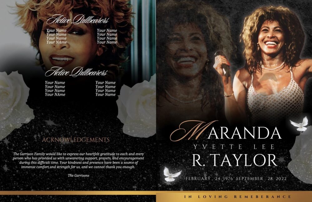 Ebony Elegance | BOOKLET Memorial program (8 pages)