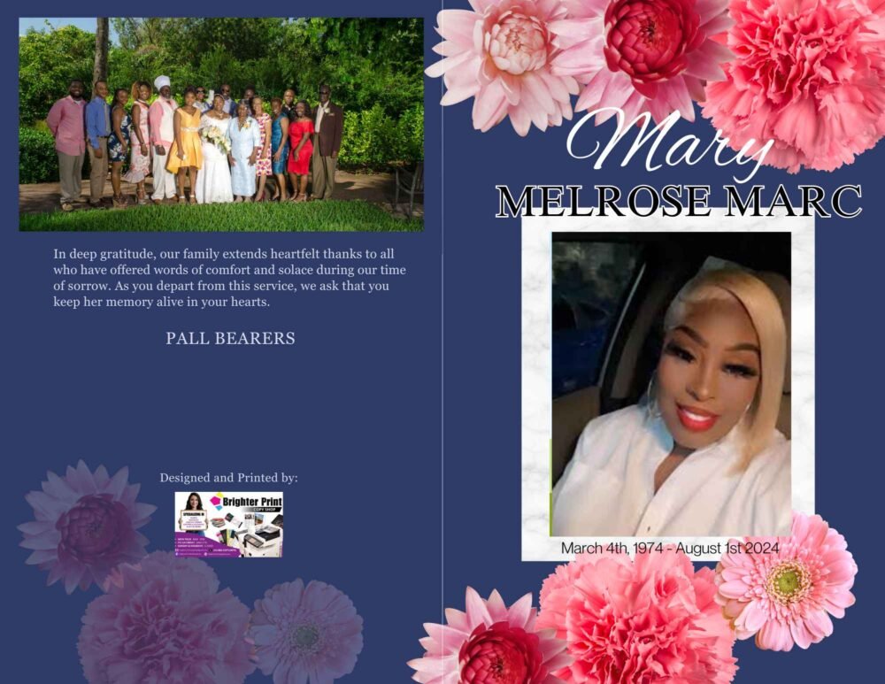 Serene Reflections | BOOKLET Memorial program (8 pages)