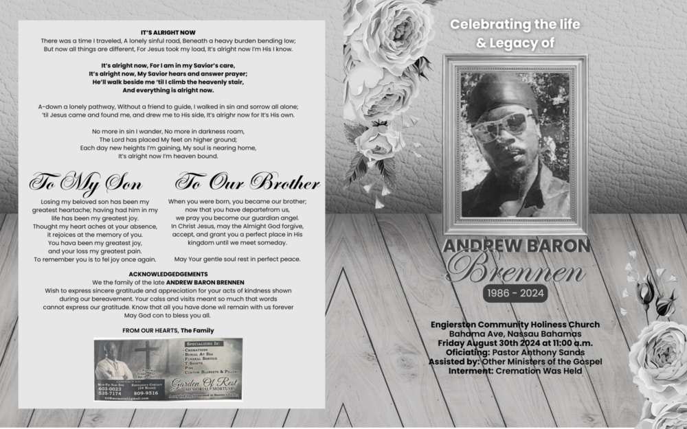 Vision Spark | BOOKLET Memorial program (8 pages)